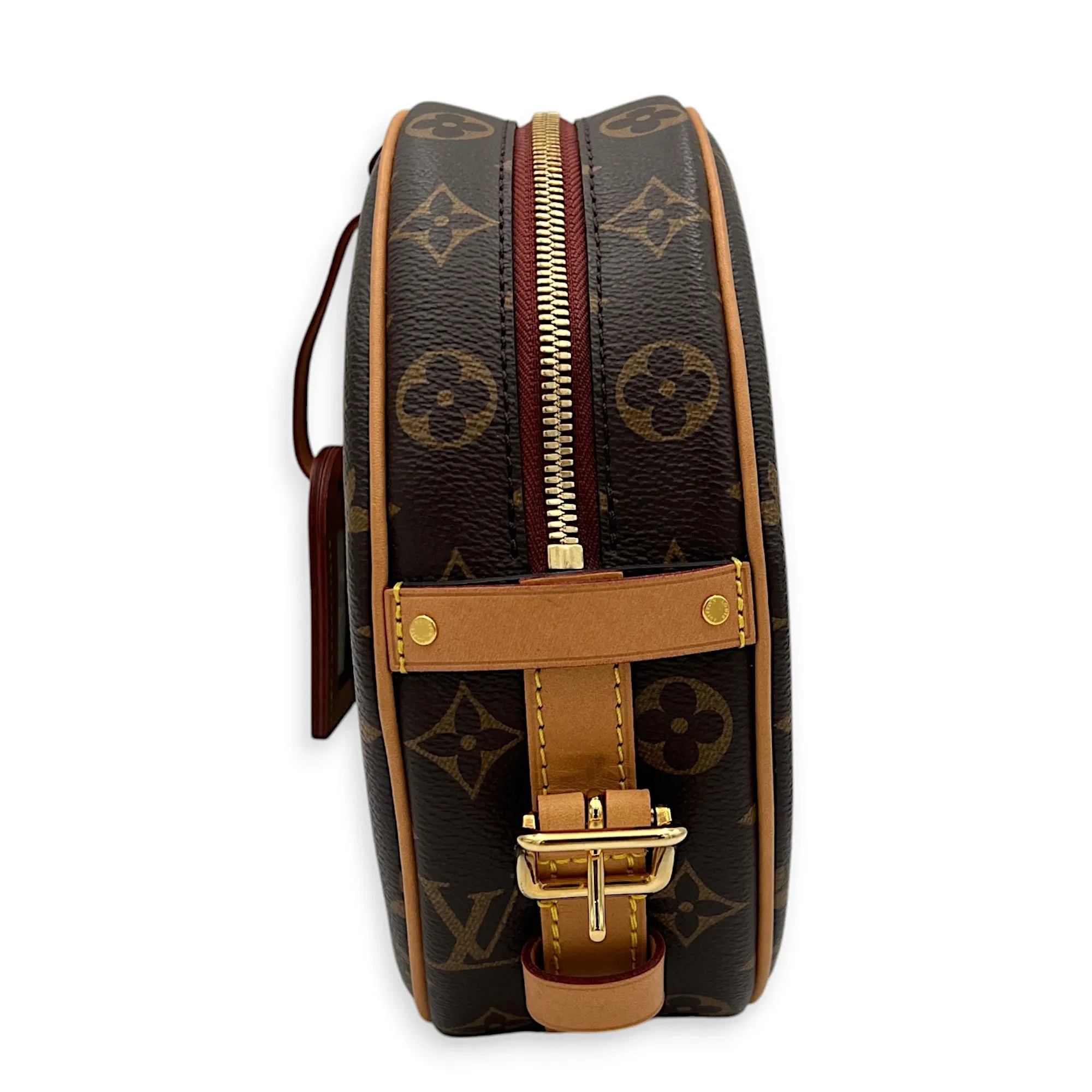 Boite a Chapeau Crossbody Bag MM Brown in Monogram Coated Canvas , Gold Hardware