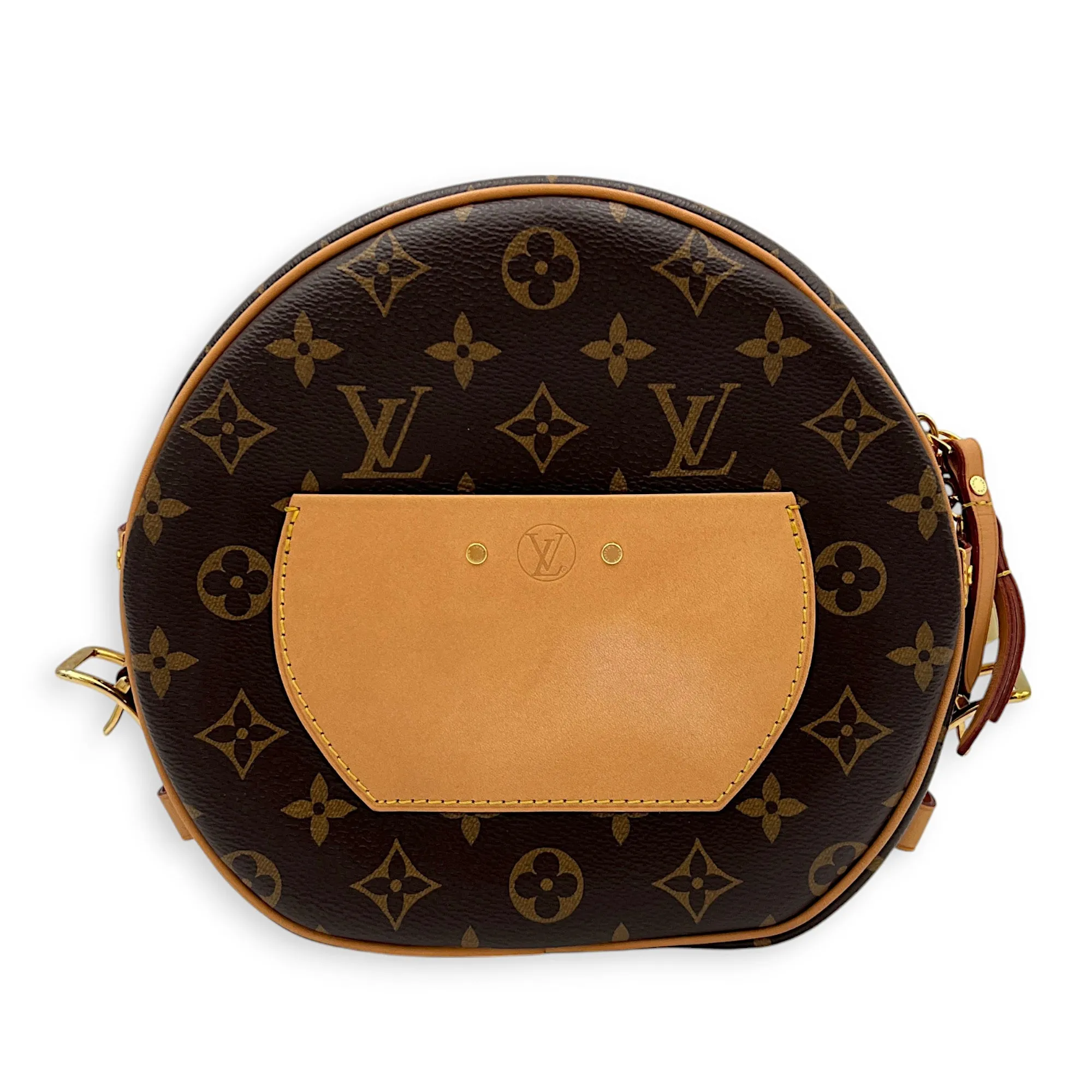 Boite a Chapeau Crossbody Bag MM Brown in Monogram Coated Canvas , Gold Hardware