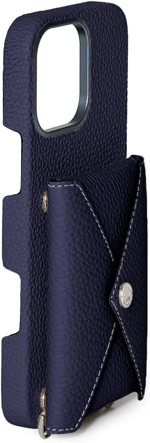 BONAVENTURA】(for iPhone16Pro Max Back Cover Case with snap Button [Navy ] BSNT16PM-NA