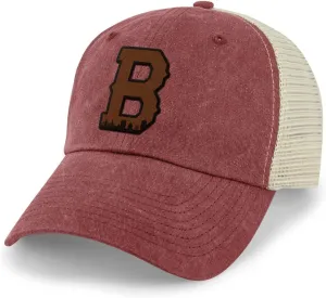 Boston B Skyline Leather Patch Relaxed Trucker Hat