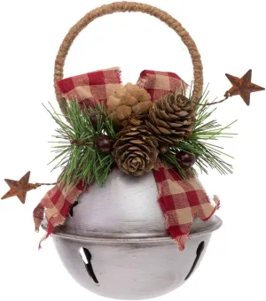 Boston International Christmas Winter Holiday Garland Bell Tree Ornament, Large, Silver