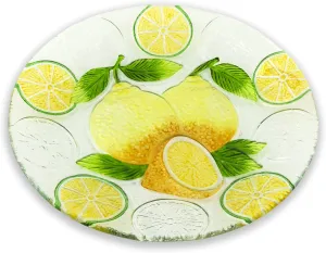 Boston International Glass Serving Plate, 12 x 10-Inches, Lemons