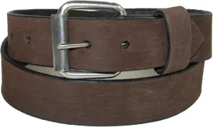 Boston Leather Men's Big & Tall Bark Leather 1.5 Inch Belt, 50, Brown