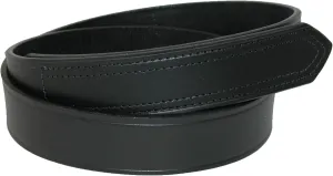Boston Leather Men's Big & Tall Leather No Scratch Work Belt with Hook and Loop Closure, 66, Black