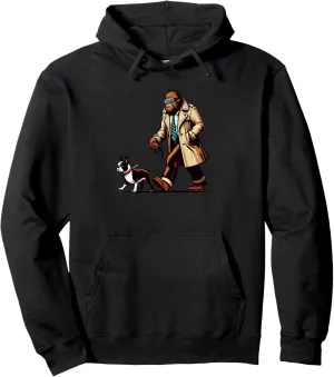Boston Terrier Bigfoot Sasquatch Cryptid Dog Lover Pullover Hoodie