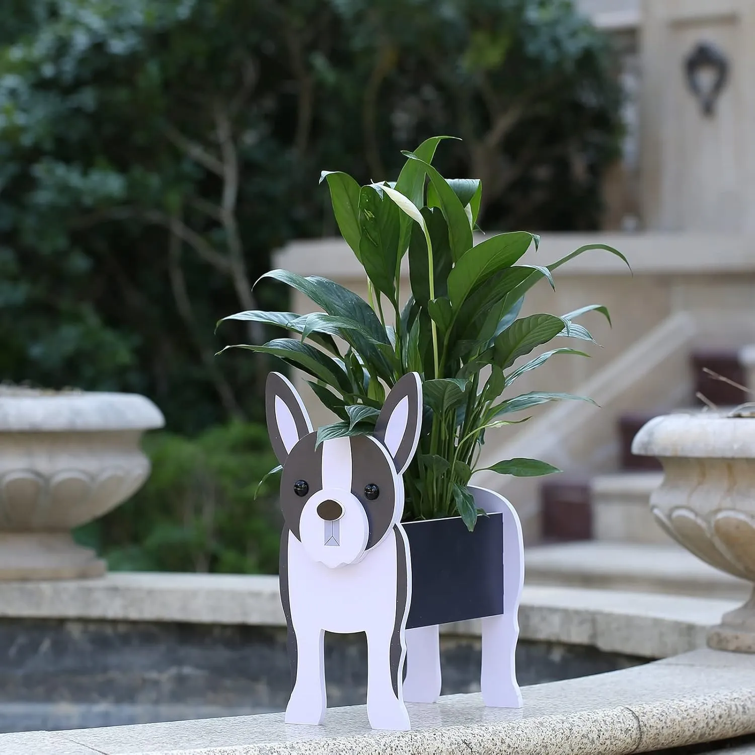 Boston Terrier Gifts for Women, Boston Terrier Dog Planter Plant Pot, Cute Dog Flower Pot for Garden Decoration, Boston Terrier Shape Plant Container Holder for Outdoor Small Boston Terrier