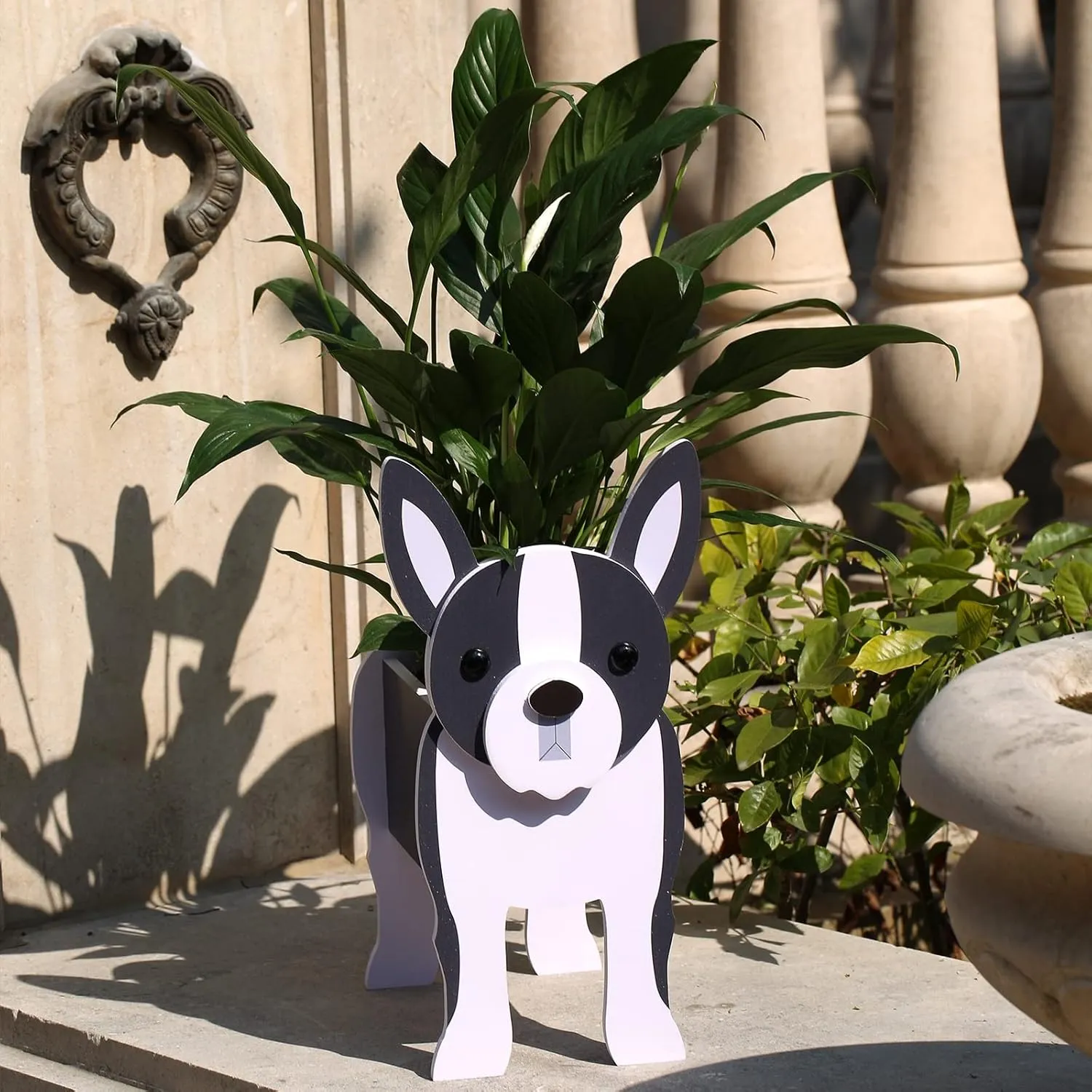 Boston Terrier Gifts for Women, Boston Terrier Dog Planter Plant Pot, Cute Dog Flower Pot for Garden Decoration, Boston Terrier Shape Plant Container Holder for Outdoor Small Boston Terrier