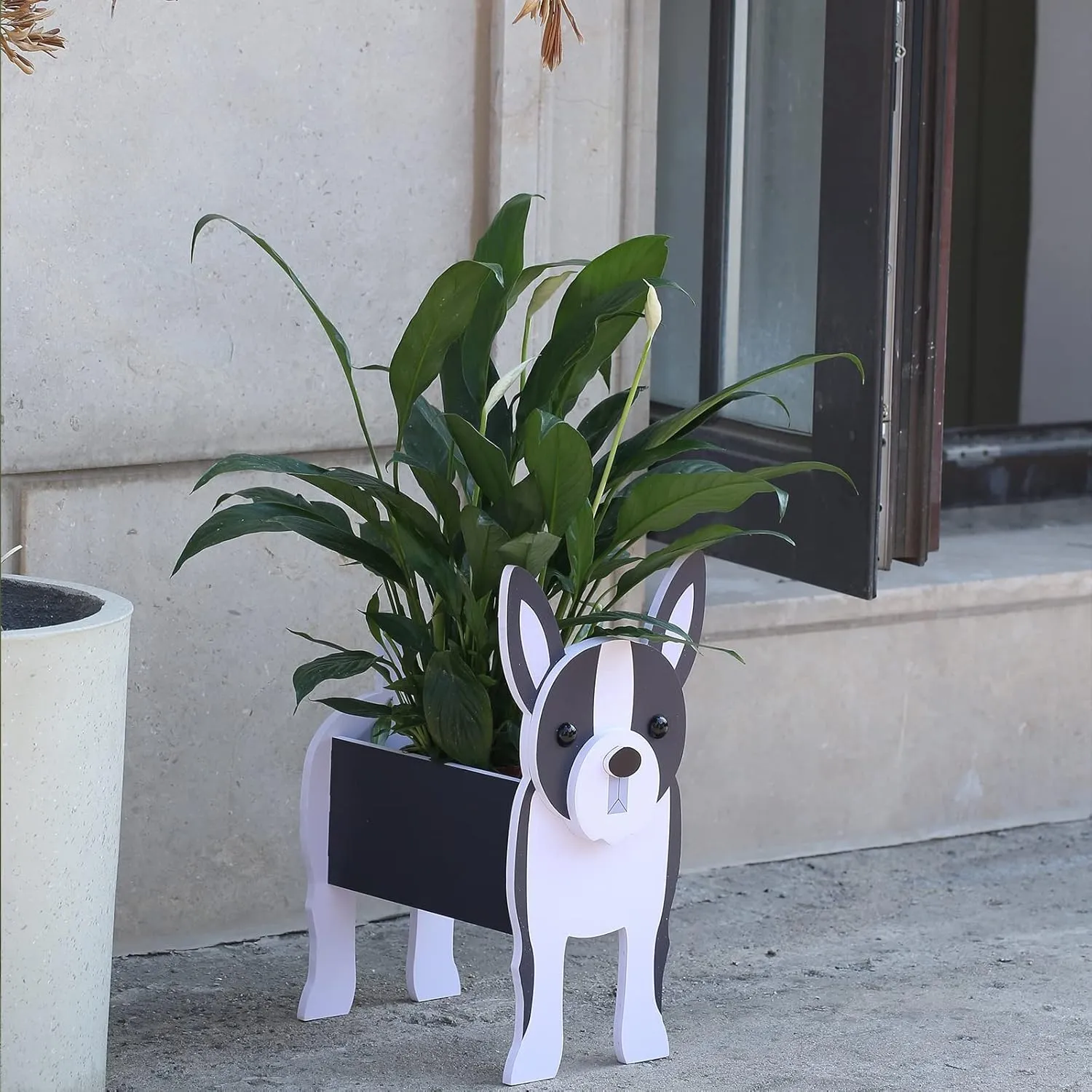Boston Terrier Gifts for Women, Boston Terrier Dog Planter Plant Pot, Cute Dog Flower Pot for Garden Decoration, Boston Terrier Shape Plant Container Holder for Outdoor Small Boston Terrier