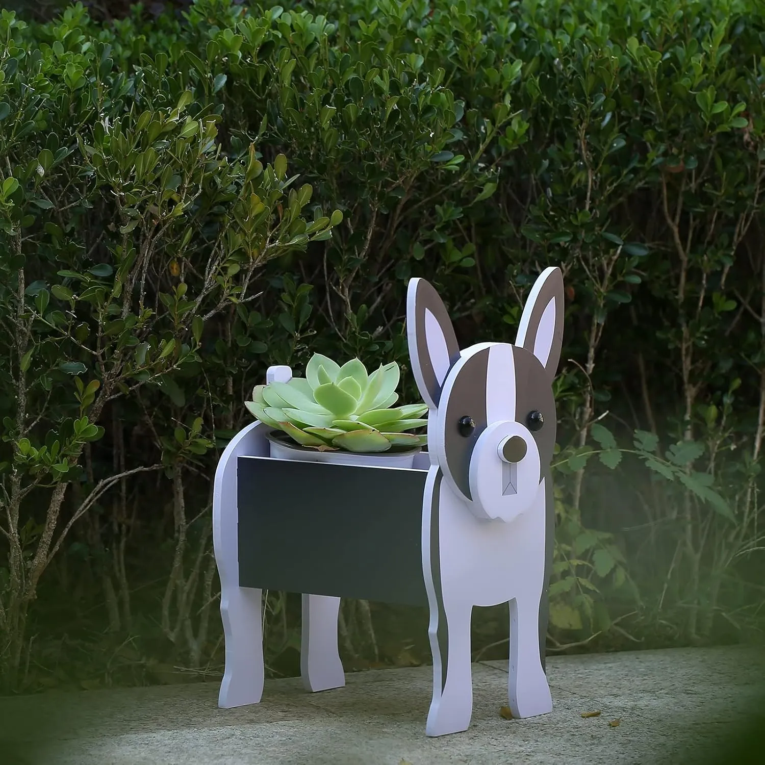 Boston Terrier Gifts for Women, Boston Terrier Dog Planter Plant Pot, Cute Dog Flower Pot for Garden Decoration, Boston Terrier Shape Plant Container Holder for Outdoor Small Boston Terrier