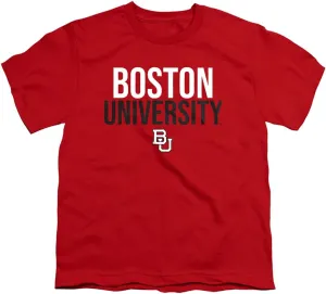 Boston University Official Stacked Youth Kids Boy/Girls T Shirt