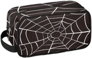 Boys Travel Toiletry Bag, Kids Waterproof Hanging Dopp Kit, Wash Bag with Large Capacity for Travel, Sports, Shower (Black Spider Web-33)