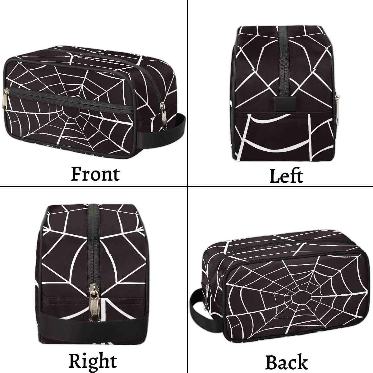 Boys Travel Toiletry Bag, Kids Waterproof Hanging Dopp Kit, Wash Bag with Large Capacity for Travel, Sports, Shower (Black Spider Web-33)