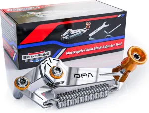 BPA-RACING Motorcycle Chain Slack Adjuster Tool - Innovative Chain Tensioning Tool for Easy, Quick & Precise Chain Slack Adjustment- Slack Setter Tool (Orange)