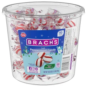 Brach's Bob's Soft Peppermint Tub, Individually Wrapped Holiday Candy, 110 Count