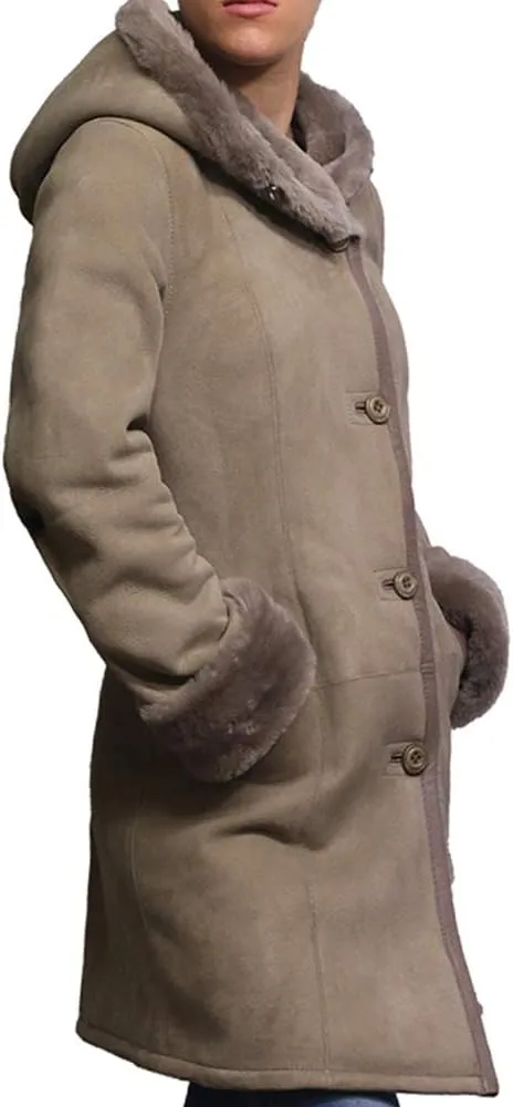 BRANDSLOCK Women Spanish Merino Genuine Shearling Sheepskin Leather Toscana Coat