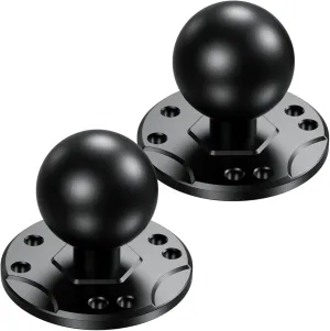 BRCOVAN 2 PCS, 1.5'' Ball Mount Base with Aluminum Alloy AMPS Hole Round Plate, Compatible with RAM Mounts C Size 1.5 Inch Ball Double Socket Arm
