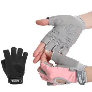 Breathable Pink Gym Gloves For Men & Women Anti Slip Half Finger Design