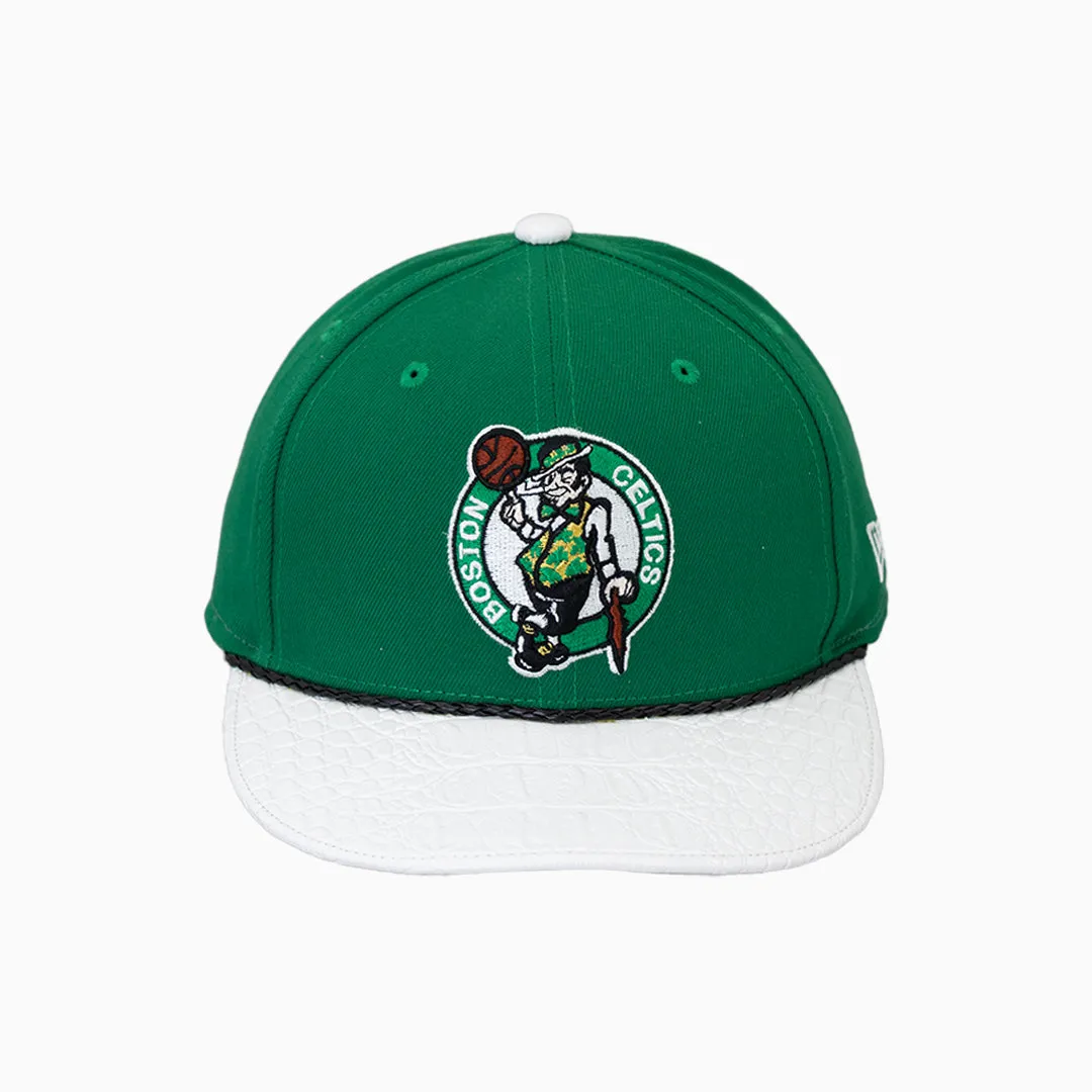 Breyer’s Squad Buck 50: Boston Celtics Logo Green & White Hat with Leather Visor