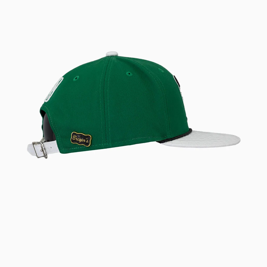 Breyer’s Squad Buck 50: Boston Celtics Logo Green & White Hat with Leather Visor