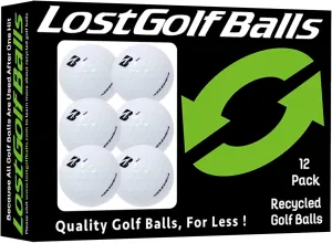 Bridgestone Tour B XS Golf Balls (12 Pack) - Mint Quality, Used Golf Balls Refinished by Lostgolfballs.com, Like New with No Logos