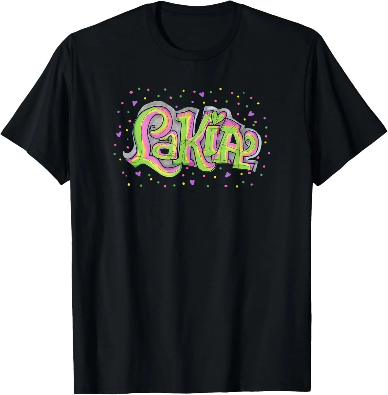 Bright LaKai Art Doodle Name Scribble Graffiti Handpainted T-Shirt