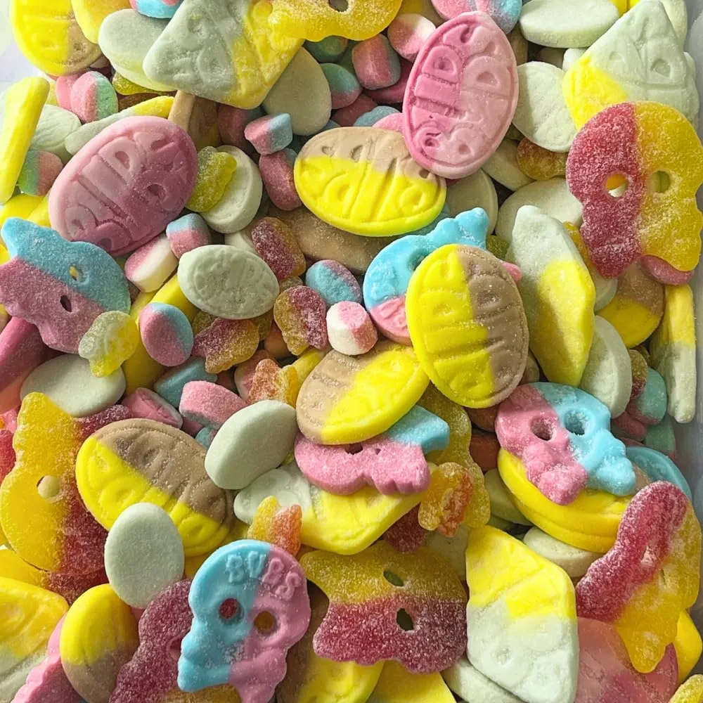 Bubs Candy Mix Bag – Swedish Vegan Gummies – Sweet and Sour Assorted Fruit Flavors – Gelatin-Free Chewy Candy – 2 lbs Bulk Candy Mix