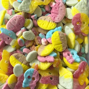 Bubs Candy Mix Bag – Swedish Vegan Gummies – Sweet and Sour Assorted Fruit Flavors – Gelatin-Free Chewy Candy – 2 lbs Bulk Candy Mix