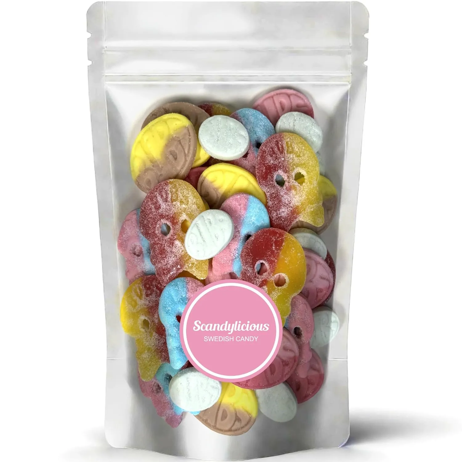 Bubs Swedish Candy Mix – Skulls Ovals 1 LB of Fizzy, Fruity, Sweet & Sour Scandinavian Treats