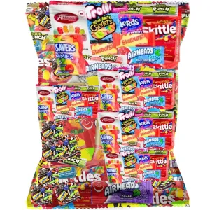 Bulk Assorted Fruit Candy - Starburst, Skittles, Fish, Air Heads, Jolly Rancher, Sour Punch, Gold-Bears Gummi Bears & Twizzlers, Candy's, Pops, Dots, (32 Oz Variety Pack) (Candies may vary)