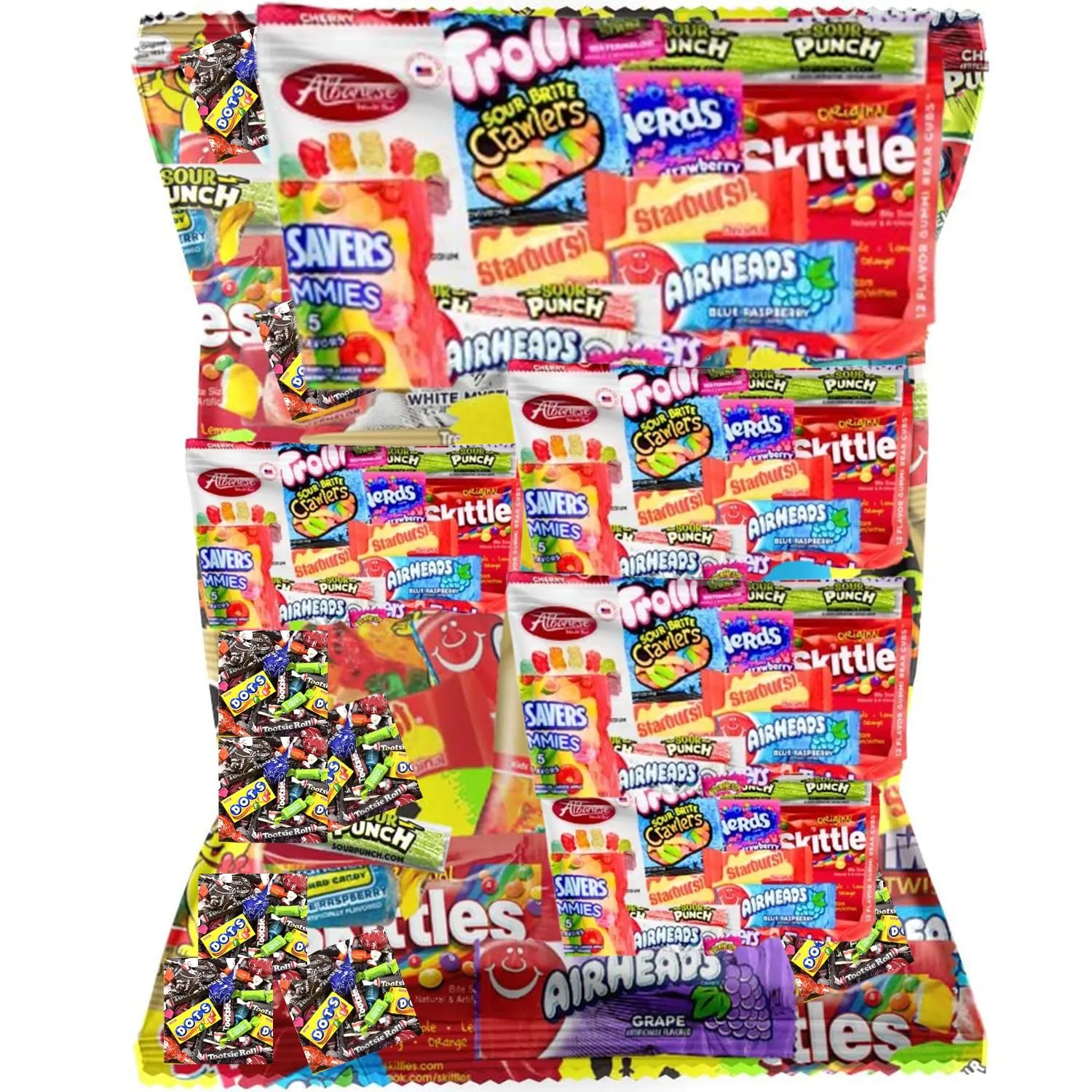 Bulk Assorted Fruit Candy - Starburst, Skittles, Fish, Air Heads, Jolly Rancher, Sour Punch, Gold-Bears Gummi Bears & Twizzlers, Candy's, Pops, Dots, (32 Oz Variety Pack) (Candies may vary)