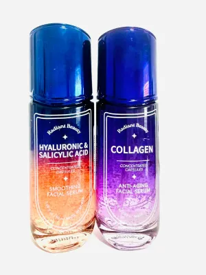 Bundle of RadiantBeauty Hyaluronic and Salicylic Acid & Collagen Face Serum, total of 2 items, 1.69 FlOz., Clear