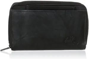 Buxton Leather Womens Heiress Double Zip-around Indexer Wallet
