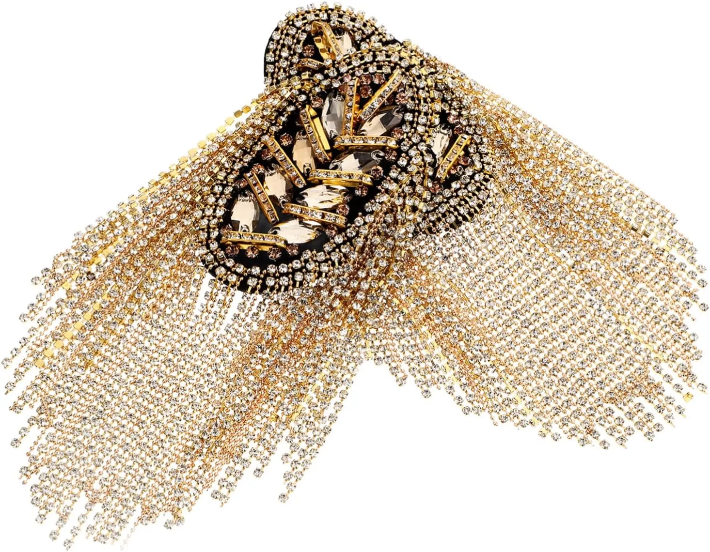 Cabilock Chic Tassel Shoulder Epaulets Dangle Chain for Women Men Metal Shoulder Pad Fringe Decor