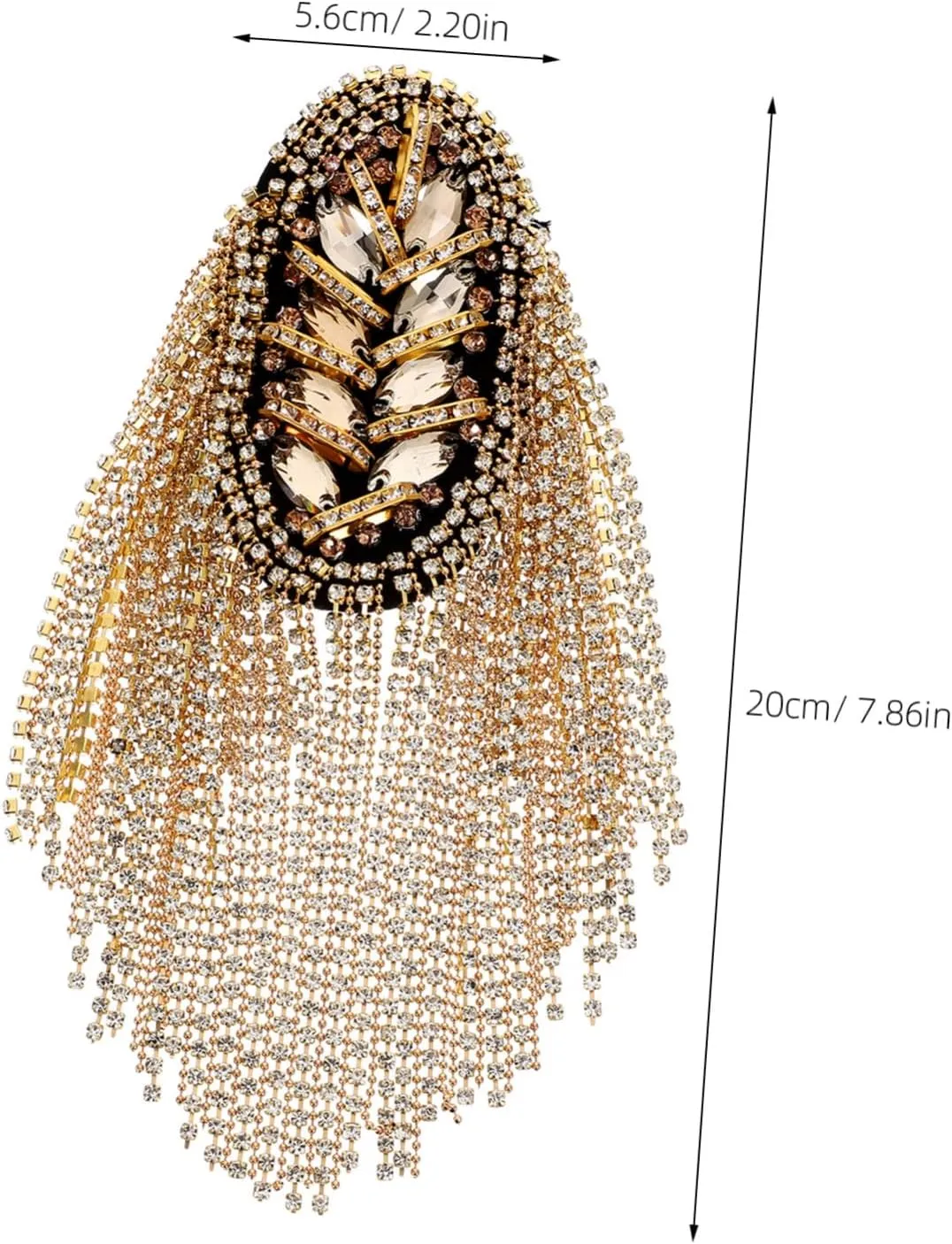 Cabilock Chic Tassel Shoulder Epaulets Dangle Chain for Women Men Metal Shoulder Pad Fringe Decor