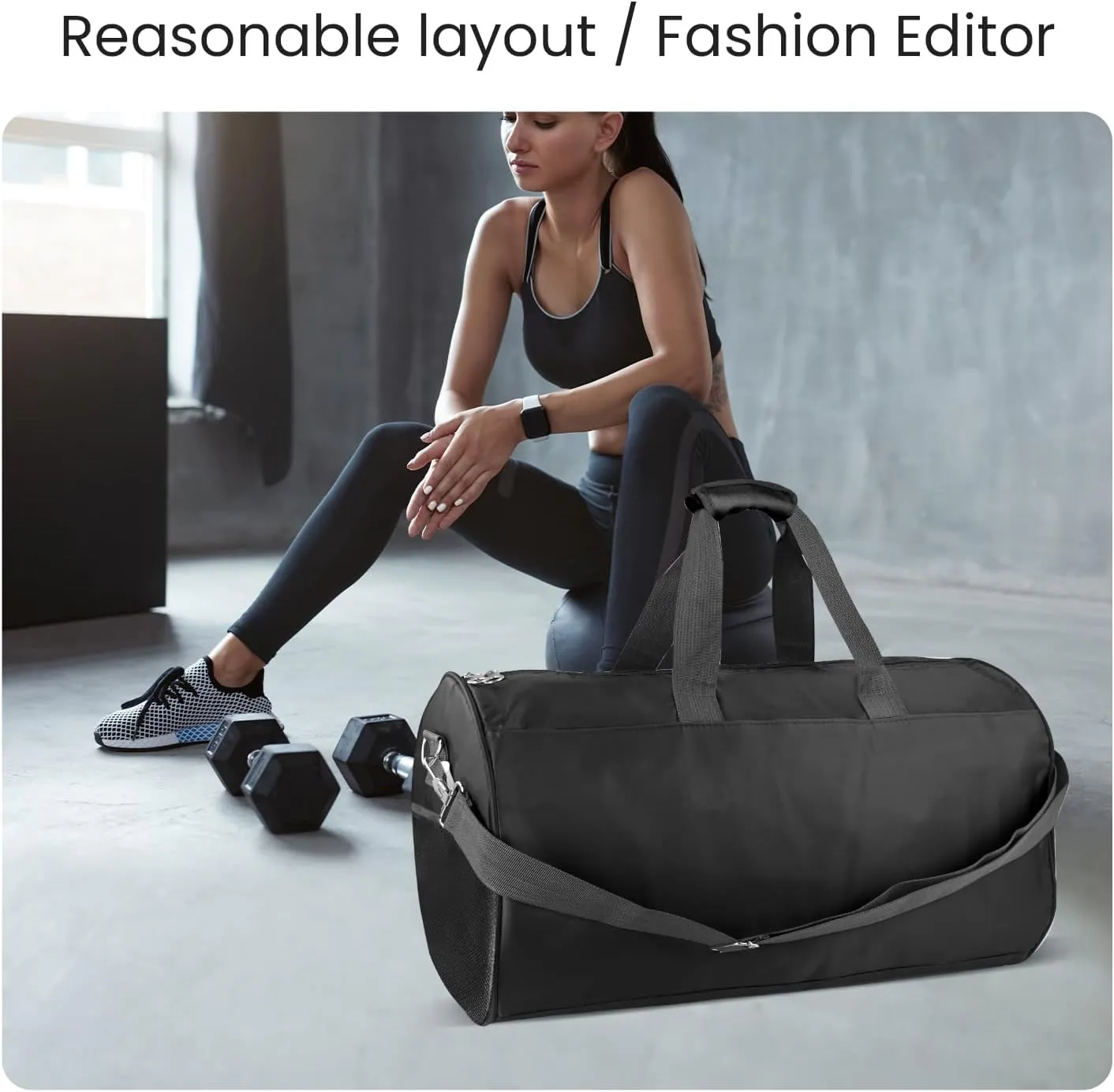 C&F BOGMOST Small Gym Bag for Travel & Duffel - 17 Inch Lightweight Carry On Bag for Men & Women, Mini Duffel Bag,Perfect for Sports, Weekend Trips, and Overnight Stays, Black