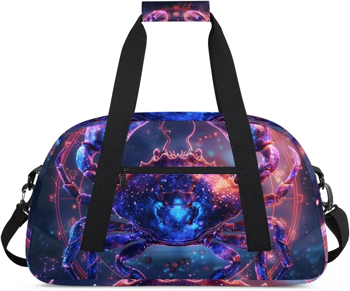 Cancer Boys Girls Gym Bag Dance Perform Training Duffel Bags Weekender Carry-On Tote Luggage Bag Ideal for School Practice or Overnight Trips