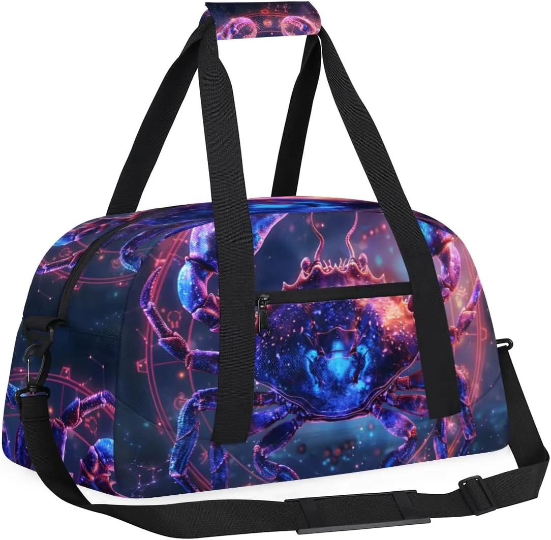 Cancer Boys Girls Gym Bag Dance Perform Training Duffel Bags Weekender Carry-On Tote Luggage Bag Ideal for School Practice or Overnight Trips