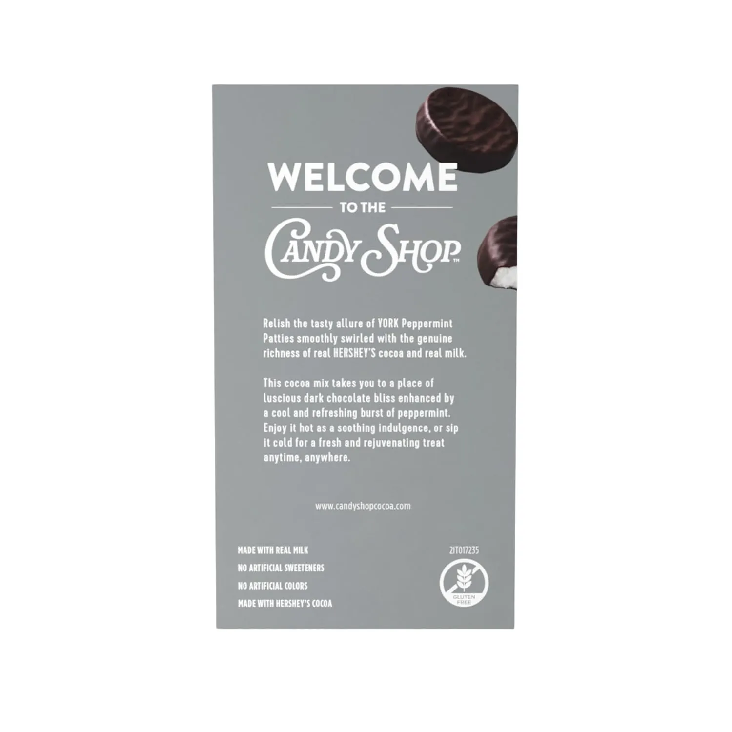 Candy Shop YORK Peppermint Pattie Cocoa Mix, Hot Chocolate, Make Hot or Iced, Made With Real Milk, Gluten Free, 1.25 oz Packet (24 Count)