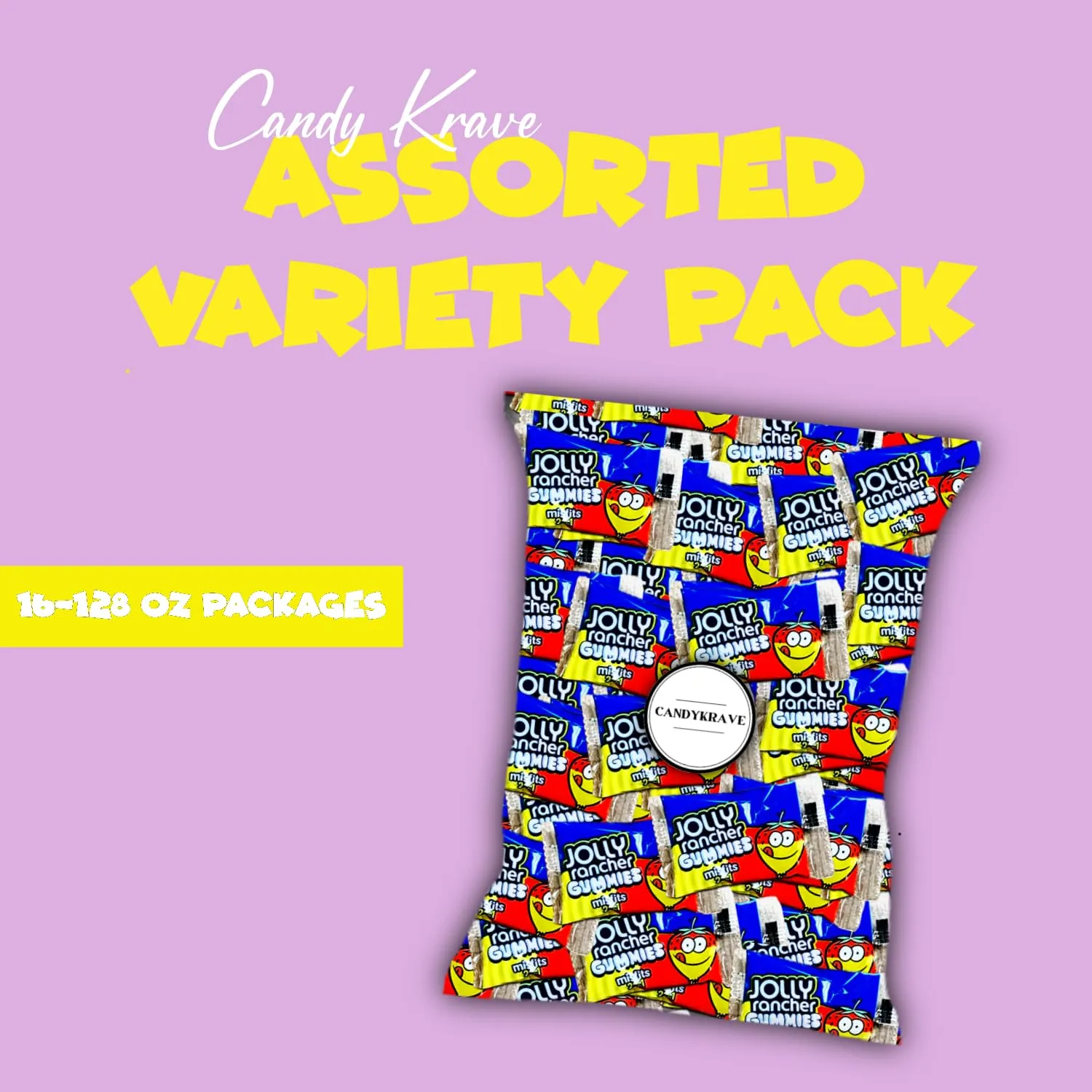 CandyKrave Jolly Ranchers Misfits - 2 Flavors in 1 Gummies - Snack Size Bag Individually Wrapped 2 Flavor Sour Jolly Ranchers Candy Gummy Bears Bulk - 2 pounds