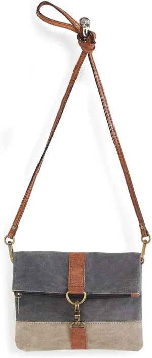 Canvas Handbag for Women | Zipper Bag | Crossbody Bag | Stylish Vintage Recycled Upcyled Bags Women (Brown-Finley)