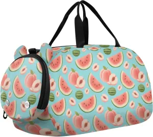 Cartoon Cute Peach Peach Watermelon Boy's Gym Duffel Bag with Shoes Compartment Multifunctional Gymnastics Sports Bag for School Practice, Sports, Travel bolsa para hombre