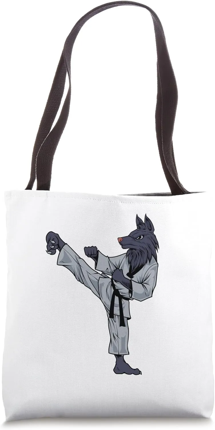Cartoon Wolf does Tang Soo Do Tote Bag