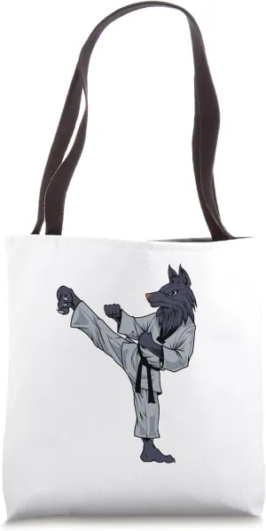 Cartoon Wolf does Tang Soo Do Tote Bag