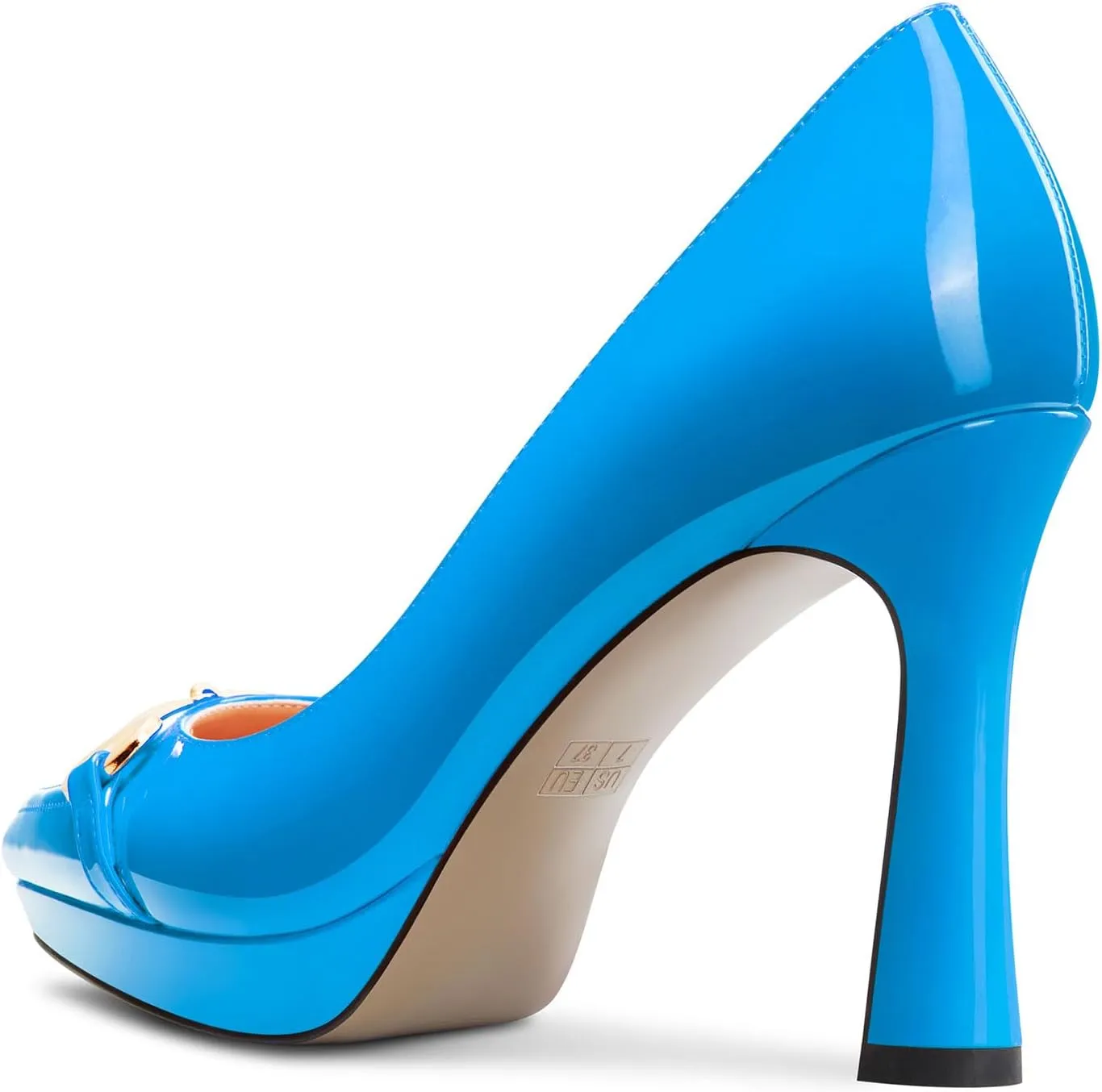 Castamere Womens High Platform Heel Pointed Toe Slip-on Metal Chain Pumps Wedding Office Casual 3.9 Inches Heels