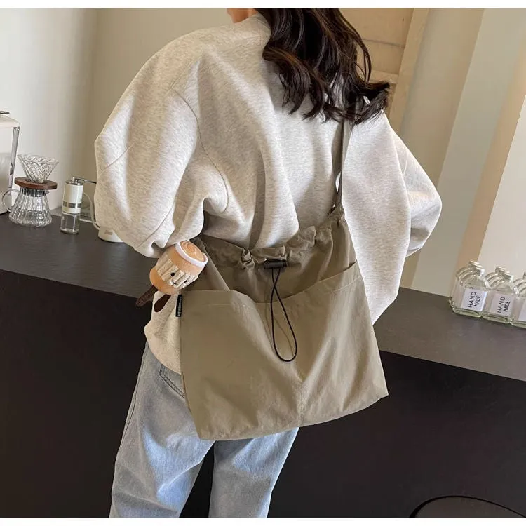 Casual large bag, women's new fashion cloth bag, shoulder bag, large capacity tote bag, class commuting crossbody bag