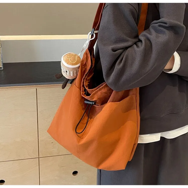 Casual large bag, women's new fashion cloth bag, shoulder bag, large capacity tote bag, class commuting crossbody bag