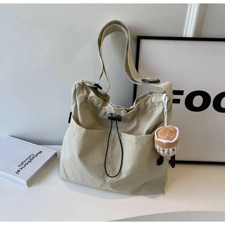 Casual large bag, women's new fashion cloth bag, shoulder bag, large capacity tote bag, class commuting crossbody bag