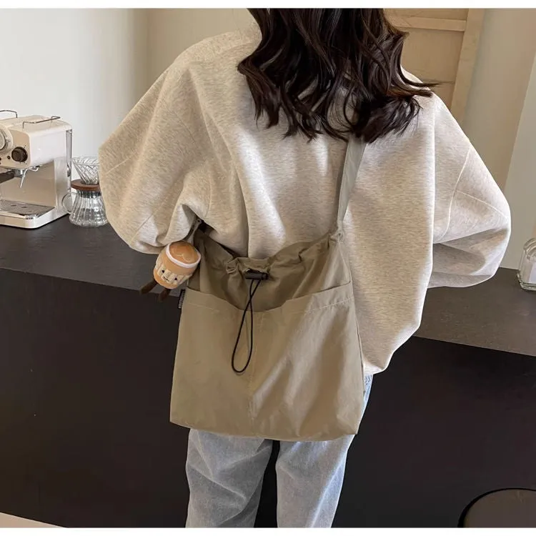 Casual large bag, women's new fashion cloth bag, shoulder bag, large capacity tote bag, class commuting crossbody bag