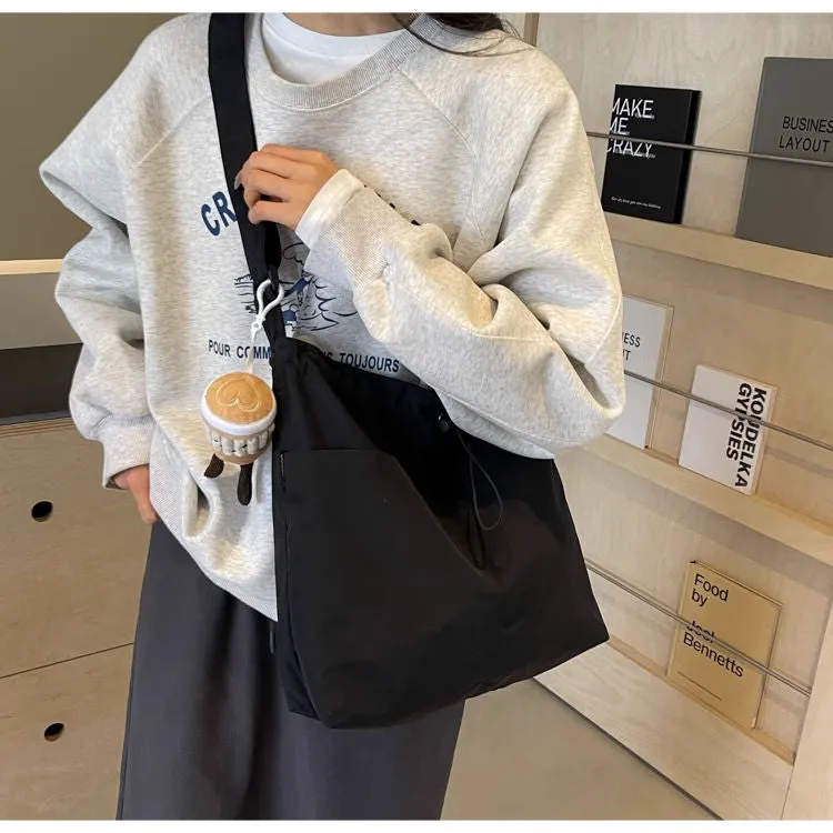 Casual large bag, women's new fashion cloth bag, shoulder bag, large capacity tote bag, class commuting crossbody bag