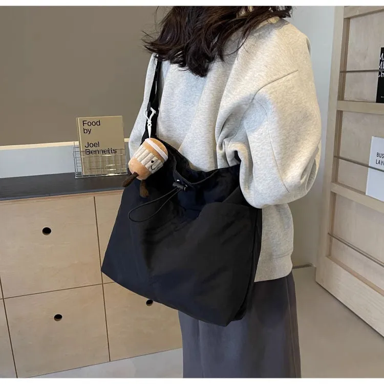 Casual large bag, women's new fashion cloth bag, shoulder bag, large capacity tote bag, class commuting crossbody bag